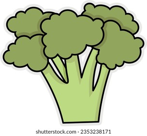 tree, vector, nature, illustration, cartoon, plant, broccoli, art, leaf, branch, forest