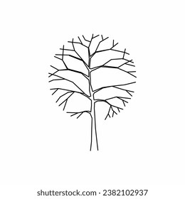 Baumvektorgrafik, Baum-Natur, Baumumriss, Baumsymbol