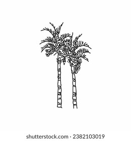 vector de árbol, naturaleza de árbol, contorno de árbol, icono de árbol