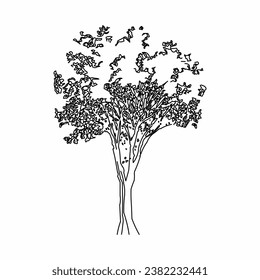vector de árbol, naturaleza de árbol, contorno de árbol, icono de árbol