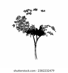vector de árbol, naturaleza de árbol, contorno de árbol, icono de árbol