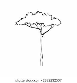 vector de árbol, naturaleza de árbol, contorno de árbol, icono de árbol