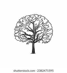 vector de árbol, naturaleza de árbol, contorno de árbol, icono de árbol, icono de planta, icono de planta