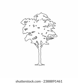 vector de árbol, naturaleza de árbol, contorno de árbol, icono de árbol, icono de planta, icono de planta