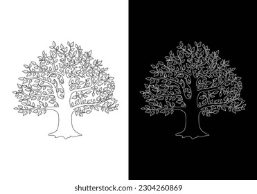 Tree vector. Nature trees vector illustration logo design.