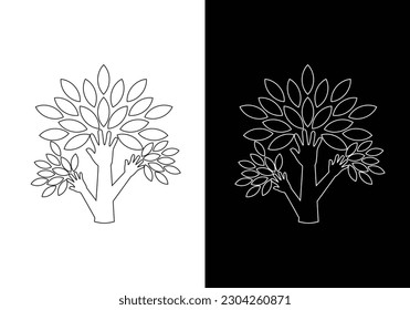 Tree vector. Nature trees vector illustration logo design.