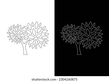 Vector de árbol. Diseño del logo de la ilustración vectorial de los árboles naturales.