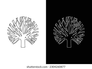 Tree vector. Nature trees vector illustration logo design.