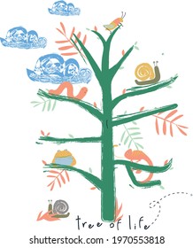 tree vector print design for kids