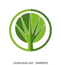 Tree vector round icon.