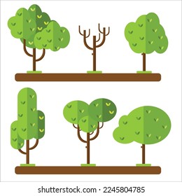 Tree Vector Set Bundles Flat Design