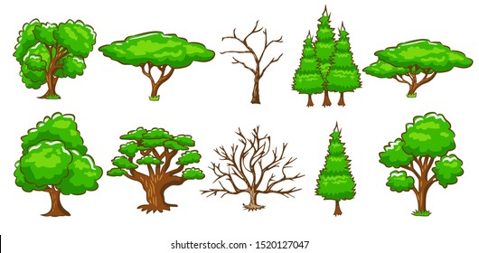 tree vector set clipart design