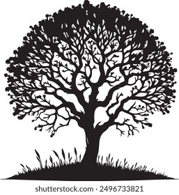 Diseño de ilustración de shilhoutte de Vector de árbol