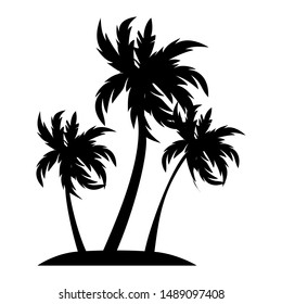  tree  vector silhouette  with black and white