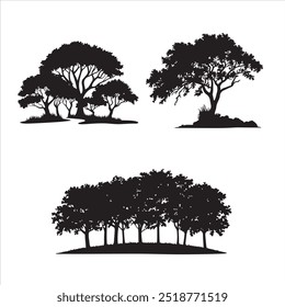 tree vector silhouette for design