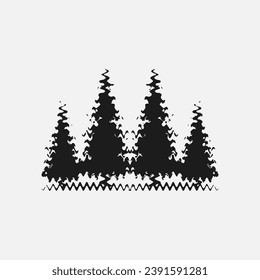 Tree vector silhouette graphic element