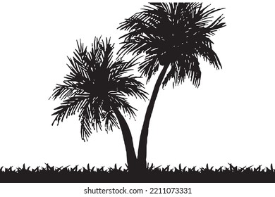 Baumvektorsilhouettenzeichnung
