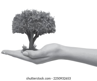 Tree vector silhouette illustration drawing