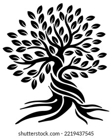 Tree vector, silhouette vector, isolated illustration abstract pattern on white background