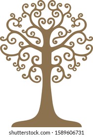 Tree vector silhouette laser cut paper cut 