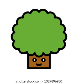 Tree vector, Spring season filled style icon editable stroke