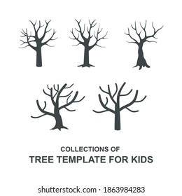 tree vector template for kid's crafts, ready for print