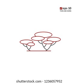 Tree - vector thin line icon on white background. Symbol for web, infographics, print design and mobile UX/UI kit. Vector illustration, EPS10.