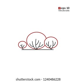 Tree - vector thin line icon on white background. Symbol for web, infographics, print design and mobile UX/UI kit. Vector illustration, EPS10.
