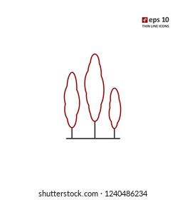 Tree - vector thin line icon on white background. Symbol for web, infographics, print design and mobile UX/UI kit. Vector illustration, EPS10.