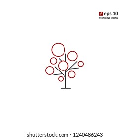 Tree - vector thin line icon on white background. Symbol for web, infographics, print design and mobile UX/UI kit. Vector illustration, EPS10.