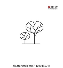 Tree - vector thin line icon on white background. Symbol for web, infographics, print design and mobile UX/UI kit. Vector illustration, EPS10.