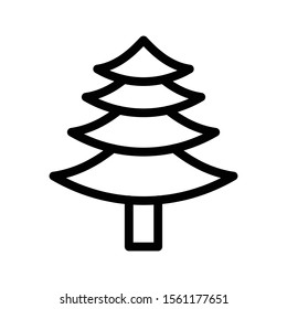 tree vector thin line icon 