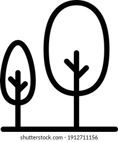 icono de línea delgada del vector de árbol