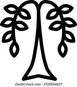 tree vector thin line icon