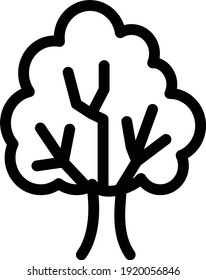 tree vector thin line icon