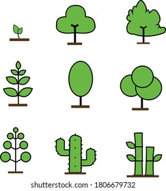Tree vector wood leaf green