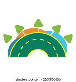 tree vectors. for animation, design elements, cartoons. cheerful modern colored style design