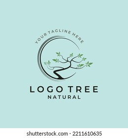 tree vintage vector logo symbol illustration design