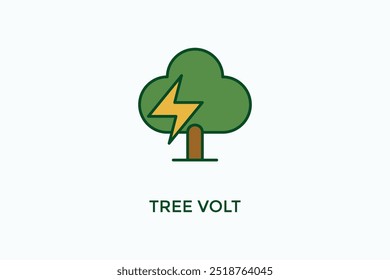 Tree Volt Vector Icon Or Logo Illustration