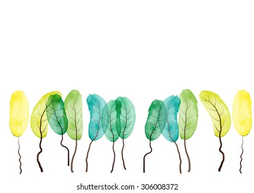Tree, water color abstract tree background ,Vector illustration