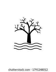 tree in water icon,vector best flat icon.