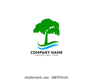 Vector de diseño de plantillas de logotipo de agua de árbol