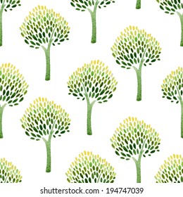 tree, watercolor, pattern