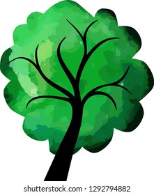 Tree in watercolor syyle