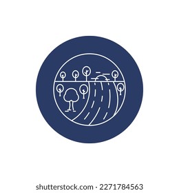 tree, wave, ocean, summer icon