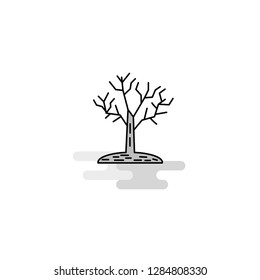 Tree Web Icon. Flat Line Filled Gray Icon Vector