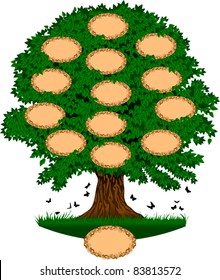 tree; which can be used as a family tree. The number of ''name here'' section easily can be increased.;