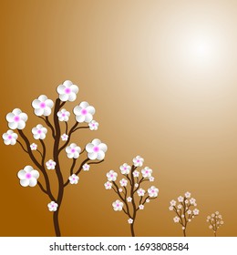 a tree with white flowers in bloom. for a spring or other celebration card