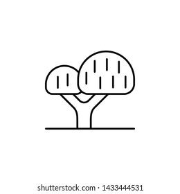Tree, willow icon. Simple thin line, outline vector of trees icons for ui and ux, website or mobile application