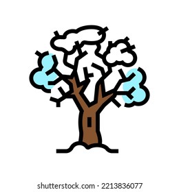 tree winter color icon vector. tree winter sign. isolated symbol illustration